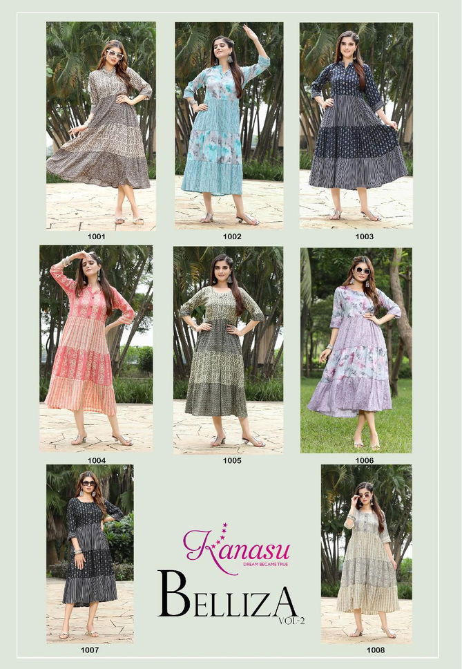 Belliza Vol 2 By Kanasu Capsule Printed Kurtis Catalog
